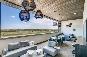 Aura avant apartments in lewisville, texas sky lounge and rooftop terrace
